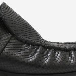 Snake-Print Pleated Loafers